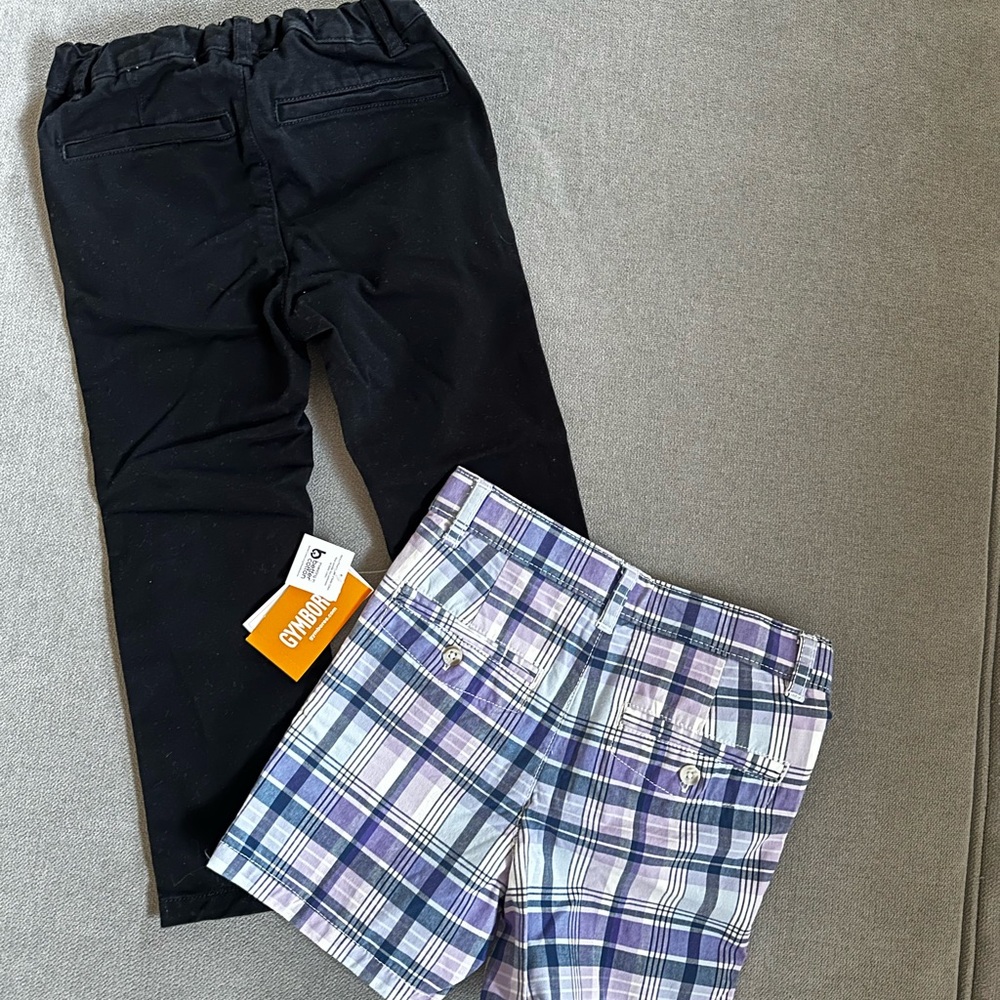 Toddler Black Pants and Purple Plaid Shorts NWT - Picture 6 of 7
